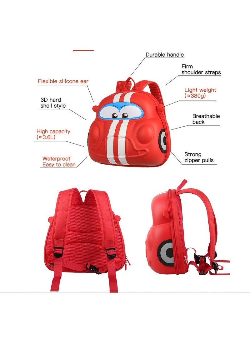 Supercute 3D Backpack Cars Design Red Color - Image 2